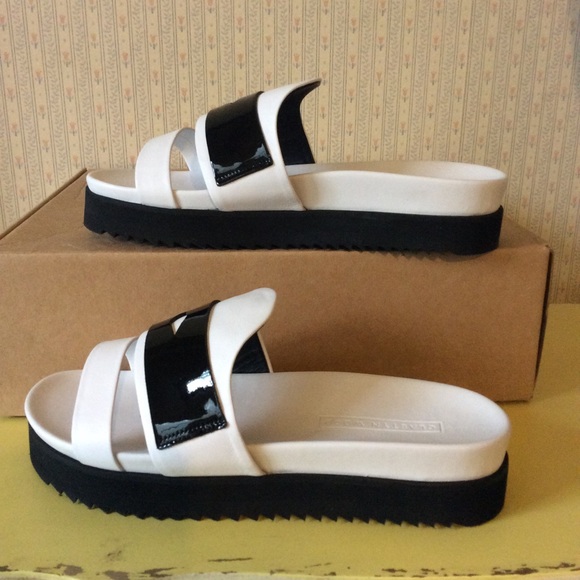Black & white leather Alma sandal Claetyn Wood 8.5 - Picture 4 of 6